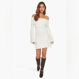 Off The Shoulder Mini Sweater Dress